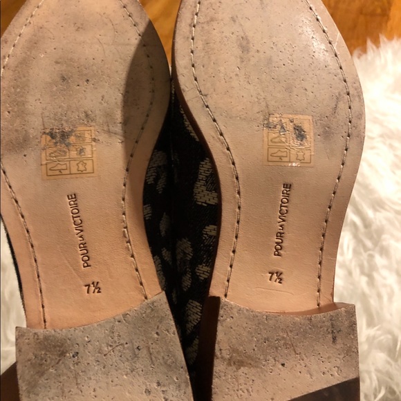 Pour La Victoire Febe denim leopard loafer mule - Picture 4 of 5